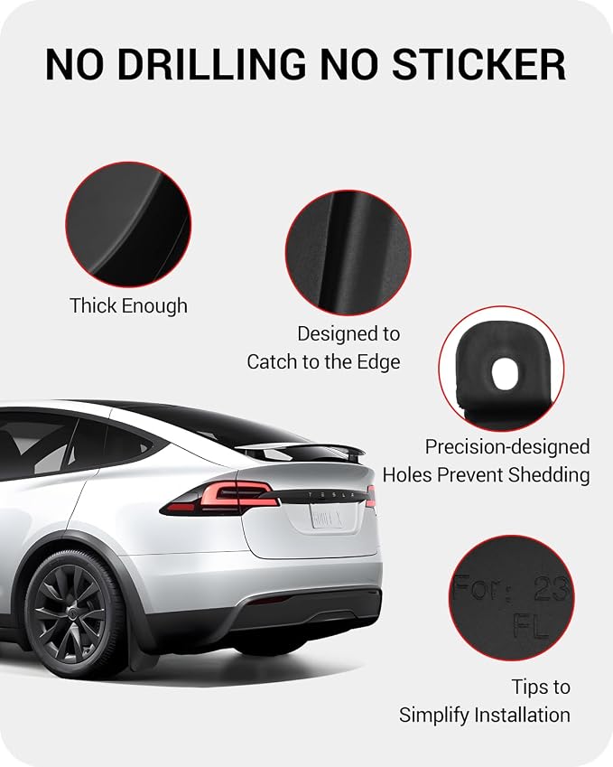 BASENOR 2022-2025 Tesla Model X/Model X Plaid Center Console Organizer and Mud Flaps Splash Guards