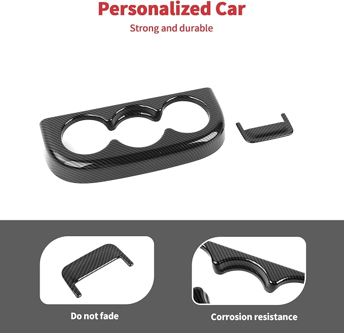 Linskip Center Console Cup Holder Cover Compatible with 2007-2013 Chevy Avalanche Silverado Suburban Tahoe & GMC Yukon/Sierra Jump Seat, Cup Holder Trim, Interior Accessories Carbon Fiber