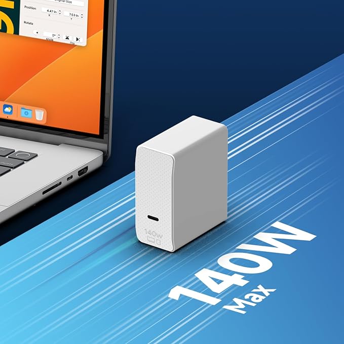 KFD 140W USB C Charger 28V5A PD3.1 Foldable Fast GaN Charger Adapter for Starlink Mini MacBook Pro/Air Surface Lenovo Razer Dell HP Asus Acer MSI Laptop Chromebook Steam Deck DJI Anker 737 Power Bank