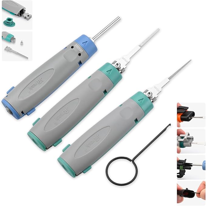 JRready Upgraded Pin Removal Tool Kit for Weather Pack&Metri-Pack Series Connector Terminals Extraction and Depinning Tool with DRK 785084 AMP 1.5mm Removal Tool JRconDRK15A03-01