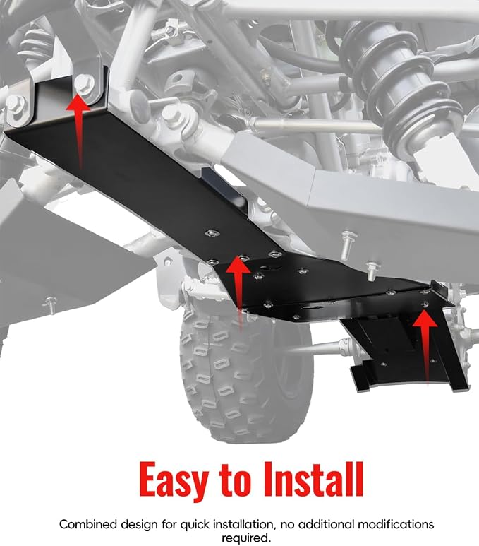 ATV Full Chassis Glide & Swing Arm Skid Plate Guard for Raptor 700 700R 06-25, Combined Aluminum Glide Plate Frame Protector Kit for Yamaha Raptor 700 700R 2006-2025 Accessories