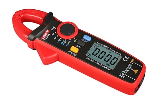 UNI-T UT210D Mini Clamp Meter, AC/DC Current Tester with Peak Hold & Data Hold, Measures DC Current from 0.1mA to 100A, True RMS, NCV, CAT III 600V for Inrush Current, Motor & PCB Repair