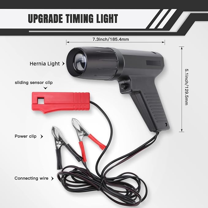 TL-122 Advance Timing Light, 12V Automotive Ignition Timing Tool with Xenon Light, Overload Protection