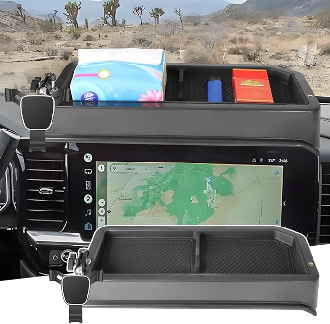 Car Phone Holder Center Console Organizer For Chevrolet Silverado 1500 2022-2026，2500HD 3500HD 2024-2026，GMC Sierra 1500 2022-2026【13.4" Screen】Auto Accessories Interior Decoration Cell Mount case
