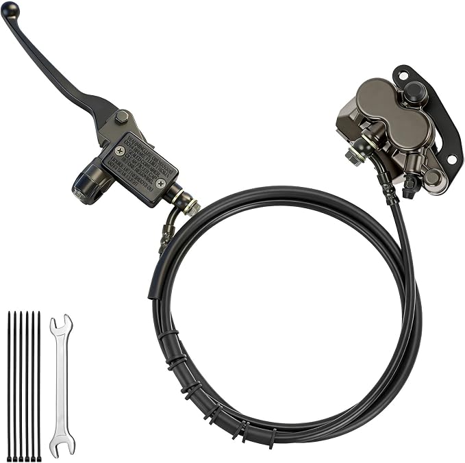 Mini Bike Rear Hydraulic Disc Brake Kit 7/8 Left Brake Master Cylinder Replacement for Mega Moto B212 Coleman B200RSV B200 200cc Minibike Parts 67" Hose