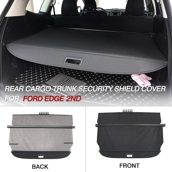 Powerty Cargo Cover for 2015-2023 2024 Ford Edge Accessories Trunk Cover Retractable Trunk Shielding Shade Cargo Luggage Cover No Gap