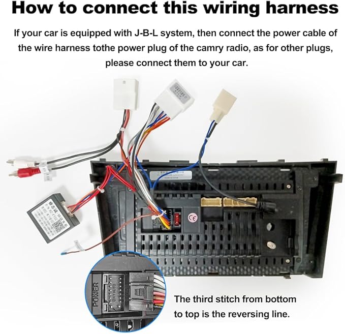 Car Head Unit Wire Hareness for Toyọta Caṃry Corọlla RAV4̣ 4Ruṇner Tacọma, Fit Toyọta Car Stereo Radio Power Cable USB CANBUS Decoder Adapter Support J-B-L Amplifier SWC