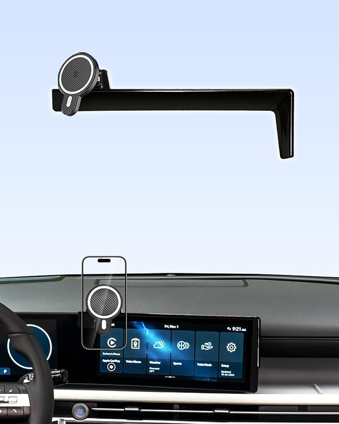 PZK Car Phone Holder for Hyundai Tucson/Tucson Hybrid 2025 2026 Accessories 12.3-Inch Screen Fixed Clip, Strong Magnetic 15W Fast Wireless Charging Car Phone Mount, 360° Rotation Automobile Cradles