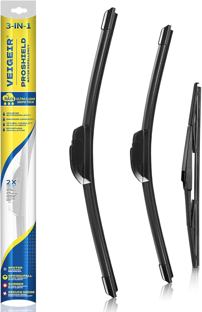 3 Pack Windshield Wiper Blades Compatible With Highlander 2020-2022 Front and Rear Original Equipment Automotive Replacement Blades Set For My Car - 26"18"10"