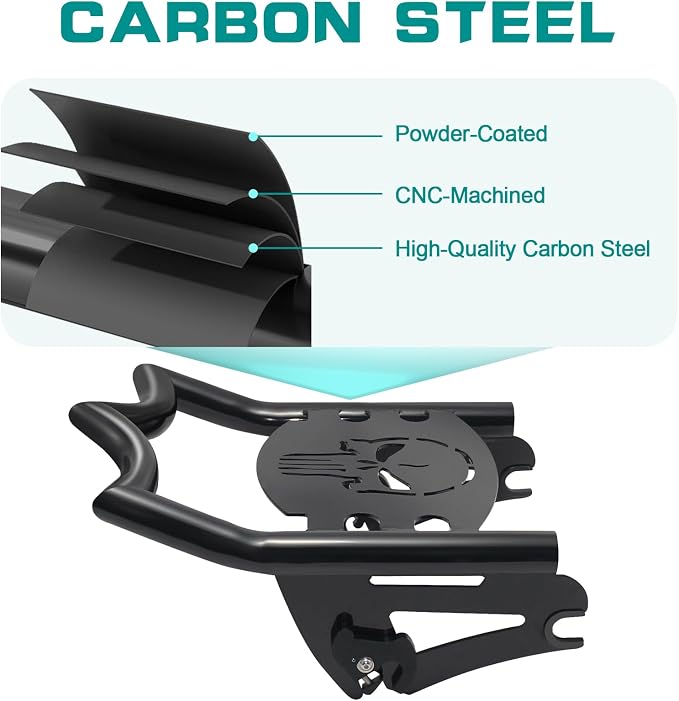 2009-2025 2026 Crown Rear Detachable Luggage Rack for Harley Touring Street Glide, Road King, Road Glide, Electra Glide, Black