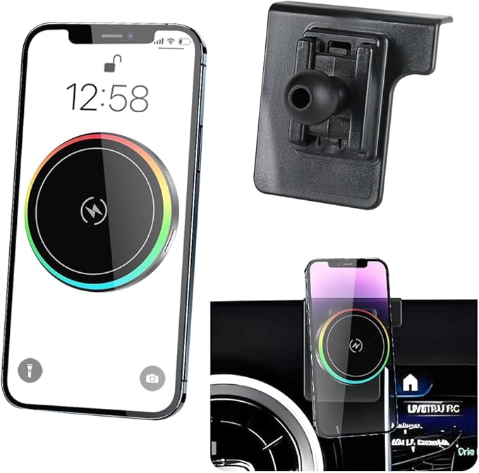 Car Magnetic Phone Mount for Mercedes Benz Sprinter eSprinter 2019 2020 2022 2023 2024 2025 Auto Accessories Best Cellphone Holder Fast 15W Wireless Charger Cell Phones Charging Screen Stand