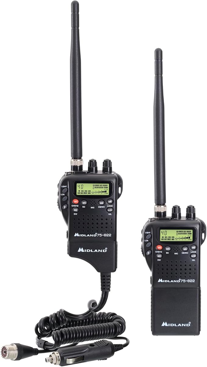 Midland 75-822 Handheld CB Radio & Mobile CB Radio – Walkie Talkie with 40 Channels, NOAA Weather Alerts, Long Range, Compatible with CB Antennas | Walkie Talkie with 40 Channels, NOAA Weather Alerts, Long Range, Compatible with CB Antennas
