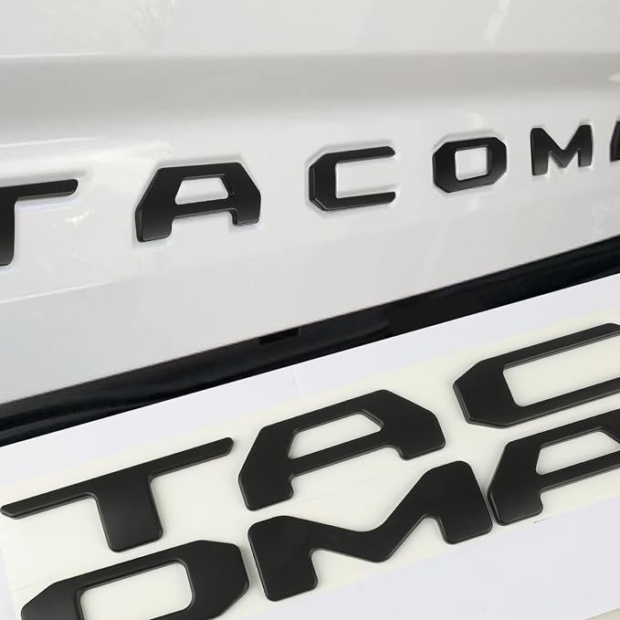 Pukonger Tailgate Insert Letters Compatible with Tacoma 2024 2025 3D Emblems with Strong 3-m Adhesive Matte Black