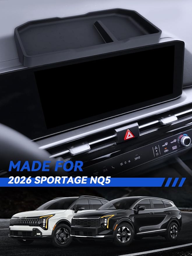for NQ5 Dashboard Console Organizer 2026 Sportage NQ5 Accessories Behind Screen Organizer Storage Box Console Dash Tray