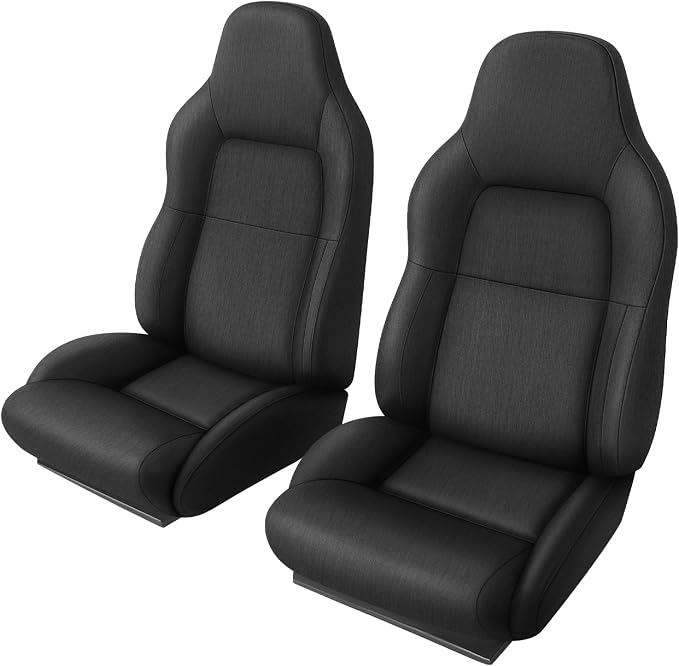 Front Seat Cover Compatible with 1994-1996 Chevy Corvette C4 Standard, Heavy Duty Cationic Linen Fabric Seat Protector