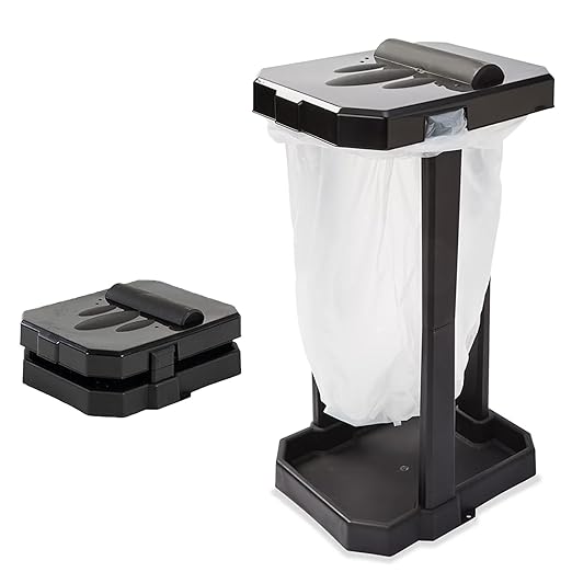Car Trash Can Collapsible, Portable Vehicle Garbage Bin with Reinforced Frame, Trash Bag Holder & 20 Count Trash Bags for RV, Camping, Home, and Outdoors