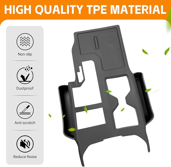 Black Center Console Organizer Compatible with Toyota Land Cruiser 250 Prado J250 Lc250 2024 2025 Accessories Black Organizer Interior Silicone Seat Gap Storage Box（NOT for 1958）