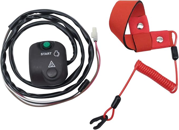 Handlebar Start Stop Kill Switch Box Aassy & Safety Lanyard for Yamaha FX140 FX1000 WaveRunner/WaveVenture 700 XL700 WaveRunner 800 GP800 1100 VX110/VX/V1 VX1100 1300 GP1300 1800 VXR/VXS VX1800