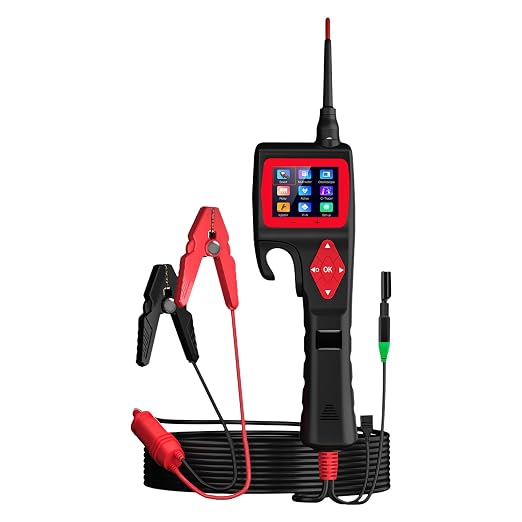 Intelligent Automotive Electrical Circuit Tester 9V-30V with 2.4 Inch LCD Screen, Multi-Function Car Electrical System Tester for Voltage Resistance Relay Injector Test