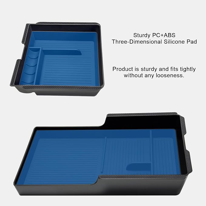 JVMA Full Size Center Console Organizer Tray & Armrest Organizer Set | for Tesla Model Y YL Juniper 2026 2025 and Tesla Model 3 Highland 2026-2024 Accessories No Slide US Patent