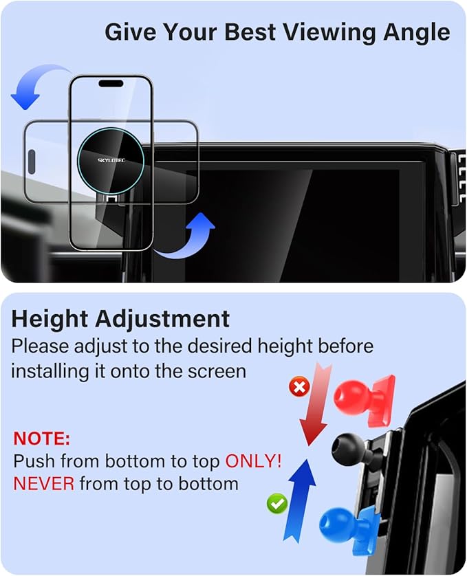 Phone Holder for Nissan Armada 2021-2024/Infiniti QX80 2022-2024 Accessories 12.3-Inch Screen Fixed Clip, Car Magnetic Phone Mount Compatible with MagSafe, Magnets Fast Wireless Charger Phone Base