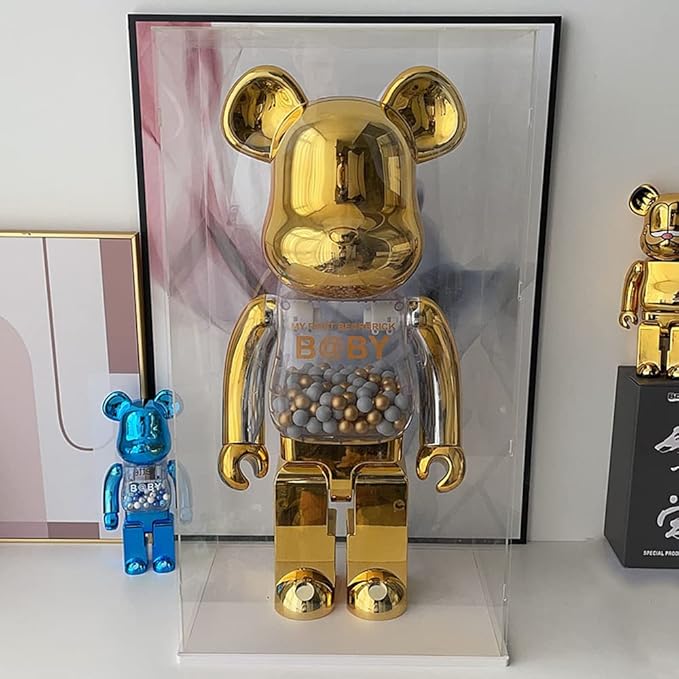 Choowin 29 inch Tall Acrylic Display Case for Lego Space Launch System 10341 Thickened Clear Acrylic Display Cases for Collectibles Figures Doll Bearbrick 1000% Assemble Dustproof Display Box(White)