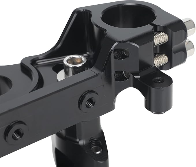 Motorcycle Top Triple Clamp 7/8" 22MM Upper Triple Tree Bar Mount with Risers Set CNC for CRF 110 CRF110F 2013-2024 CRF125F CRF125FB 2019-2024 CRF 110F 125F 125FB Black