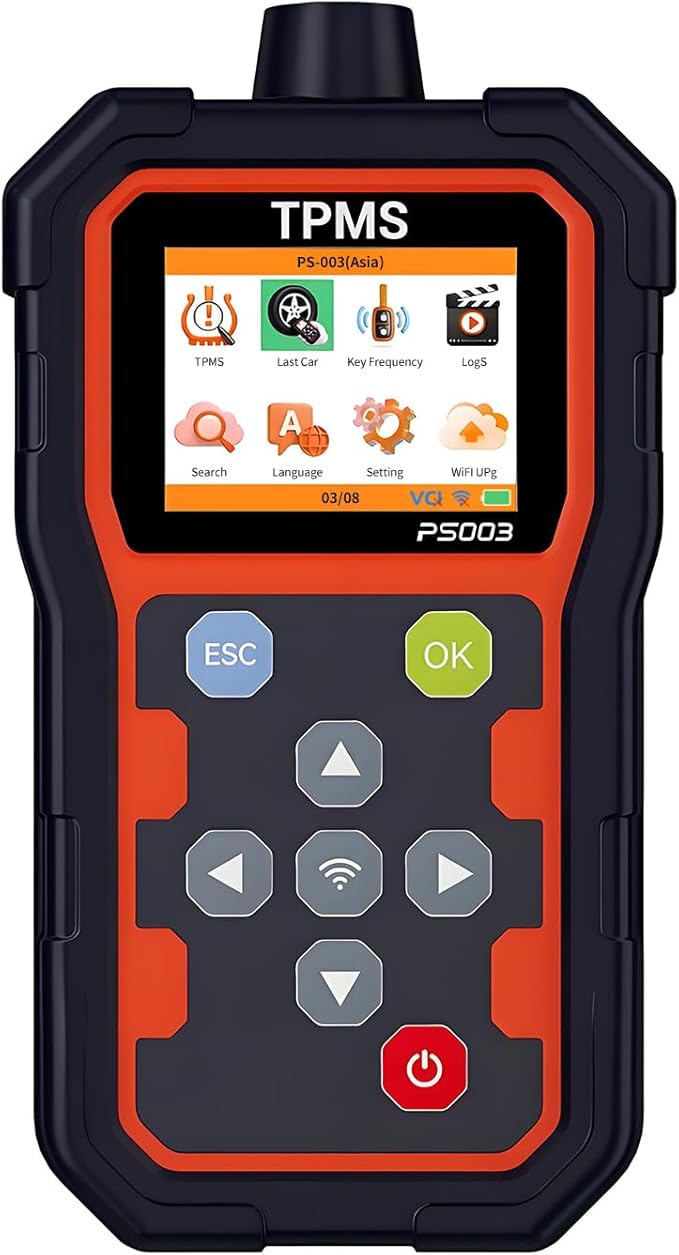 TPMS Diagnostic Programmer- Professional Tire Pressure Sensor Tool with WiFi Upgrade, OBD Diagnosis, Sensor Activation/Programming/Learning, Key Frequency Detection, 2.8-Inch Color LCD