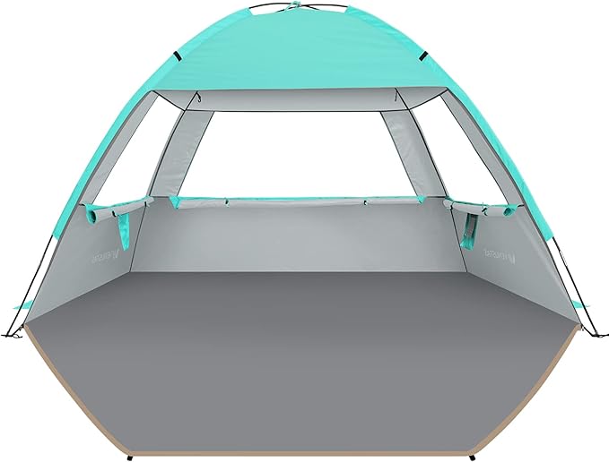 Venustas Beach Tent Sun Shelter for 3/4/6/8 Person, UPF 50+ UV Protection Beach Canopy, Lightweight and Easy Setup Cabana, Portable Shade Tent