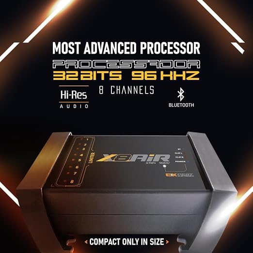 Banda Audiopart X8AiR DSP Car Audio Processor | 32-Bit/96kHz 8-Channel Car Audio DSP with 79-Band Equalizer, Bluetooth, App Control & Advanced Crossover for Premium Sound