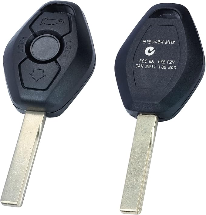 Beefunny 315/433MHz Adjustable ID44 Chip EWS System Remote Car Key Fob 3 Button for BMW 325 330 318 525 530 540 E38 E39 E46 M5 X3 X5 (2)
