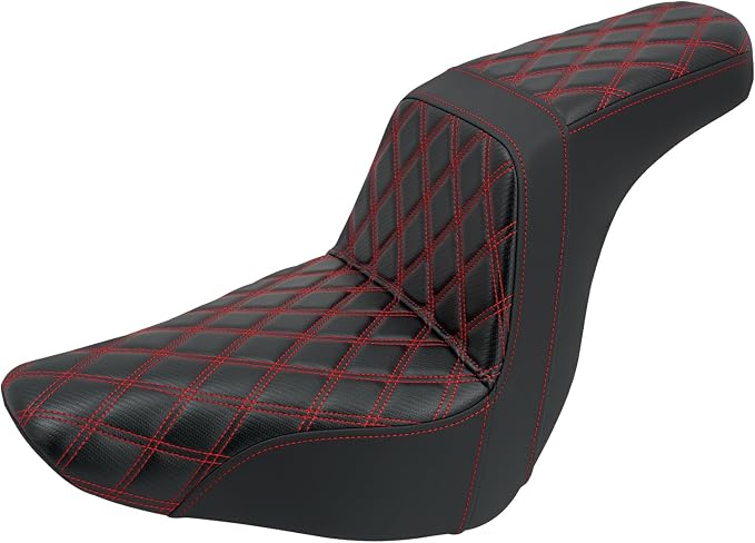 Motorcycles Two-Up Seat Front Rear Driver Passenger Cushion Seat Fit for Harley Low Rider FXLR FXLRS Sport Glide FLSB 2018-Up (Red Stitching)