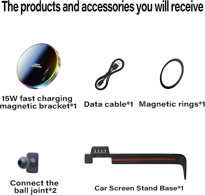 Car Phone Holder for 2022 2023 2024 2025 Hyundai loniq 5 Accessories Apply to 12.3 Inch Touchscreen 15W Fast Wireless Charger Screen Fixed Clip HandsFree Cell Phone Mount 360° Rotation