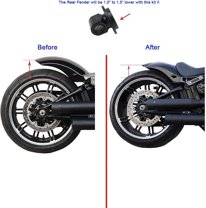 POWERJAMES Rear Shock Lowering Bracket Mount for Harley Davidson M8 Softail Heritage Classic, Breakout Fat Bob Fat Boy Sport Glide, Deluxe FXDR114 Lower Rider S