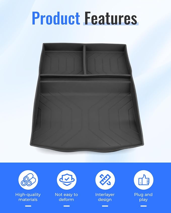Center Console Organizer Tray Fit for Land Rover Defender 90 110 130 2025 2026, Black Silicone Storage Box Insert for Small Items