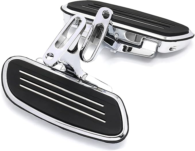 Motorcycle Passenger Floorboard Streamliner Footboard with Mount Bracket Kit Fit for Harley Touring Road Glide Street Glide Road King Electra Glide 1993-2025 (Chrome)