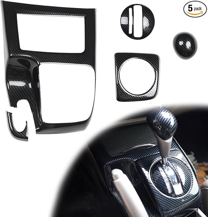 Carbon Fiber Gear Shift Panel Trim Cover for Honda Civic 8th Gen 2006 2007 2008 2009 2010 2011, Gear Shift Panel Interior Accessories