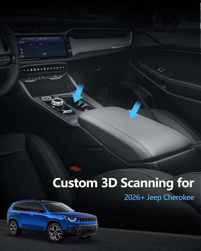 SKTU 2Pack for 2026 Jeep Cherokee Center Console Organizer for 2026+ Jeep Cherokee Console Tray & Cup Holder Jeep Cherokee 2026 Accessories ABS Insert Tray with Sunglasses and Coin Holder
