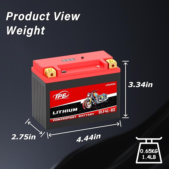 TPE Lithium Motorcycle Battery YTX4L-BS 12V 3Ah Rechargeable Powersport Start Stop LiFePO for ATV and Scooter