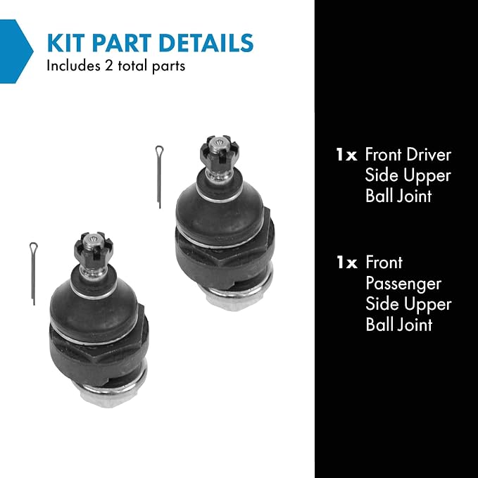 TRQ Front Upper Driver and Passenger Side Ball Joint Set Compatible with 1997-99 Acura CL 1995-98 TL 1990-97 Honda Accord 1995-98 Odyssey 1992-01 Prelude 1996-99 Isuzu Oasis