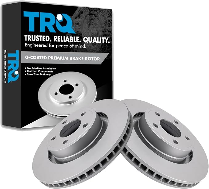 TRQ Front Brake Rotor Set G Coated Vented Compatible with 2015-2020 Ford Mustang