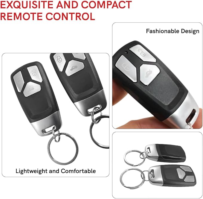Riloer Vehicle Security Protection System, Universal 12V Car Alarm Device System with 2 Remote Controls, Anti-Theft Device Car Horn Siren Alarm