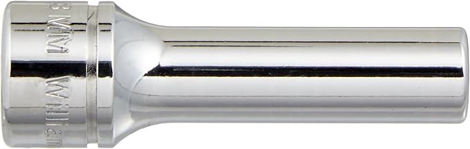 Williams JHWBMD-608 SUPERTORQUE 3/8-Inch Drive Deep SAE 6 Point Socket 8mm Size, High-Polished Chrome Finish, Designed for Maximum Engagement on 6-Point Fasteners