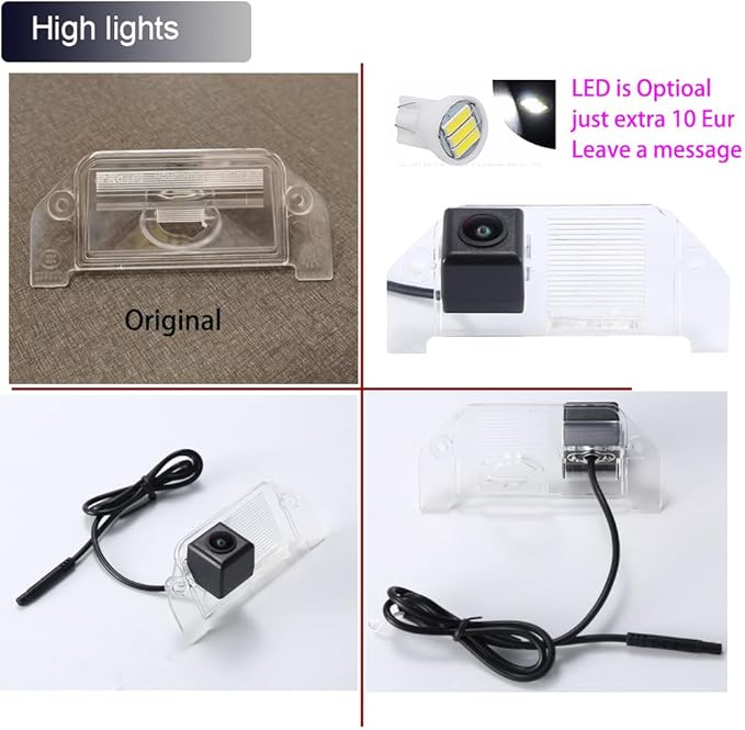HD Waterproof Car Backup Rear View Reverse License Plate Parking Camera, Parking safety assistant system for Dodge Charger/Challenger/Magnum/Avenger/Dart/Chrysler 300 300C Touring 300M LX/Lancia Thema