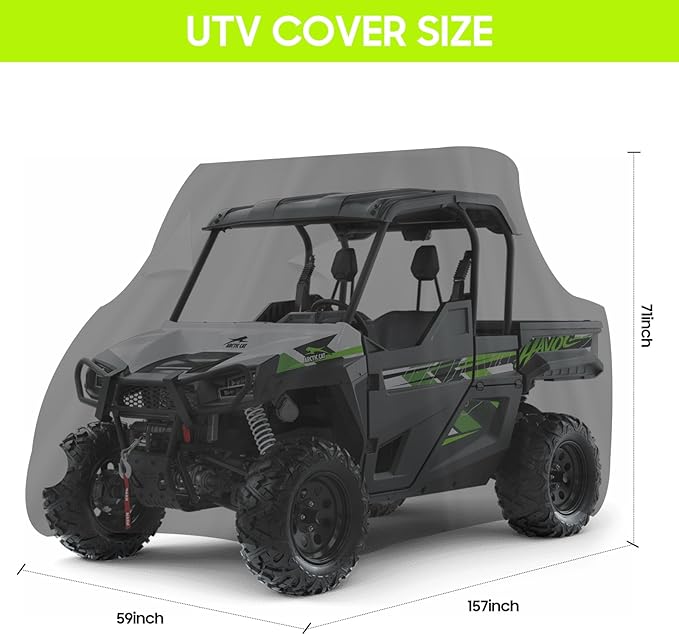 RZR UTV Covers 4-6 Seaters Waterproof Outdoor,Heavy Duty Fadeless Oxford Cloth,Windproof All Weather Side by Side Covers Accessories for Polaris RZR Can-Am Yamaha Honda,157Lx59Wx71H Inches