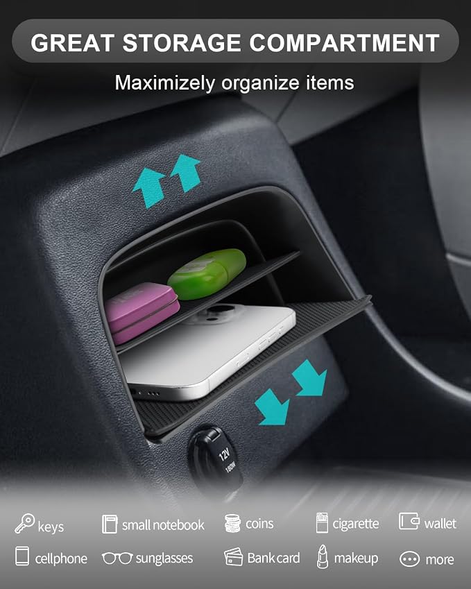 CDEFG for 2026 Hyundai Palisade Center Console Organizer Tray Accessory | for 2026 Hyundai Palisade Accessories, Middle Console Storage Box, ABS Material