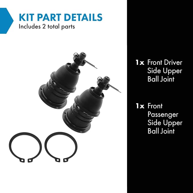 TRQ Front Upper Driver and Passenger Side Ball Joint Set Compatible with 99-06 Chevrolet Silverado 1500 00-06 Tahoe 03-14 Express 1500 00-06 Suburban 1500 99-06 GMC Sierra 1500 00-06 Yukon
