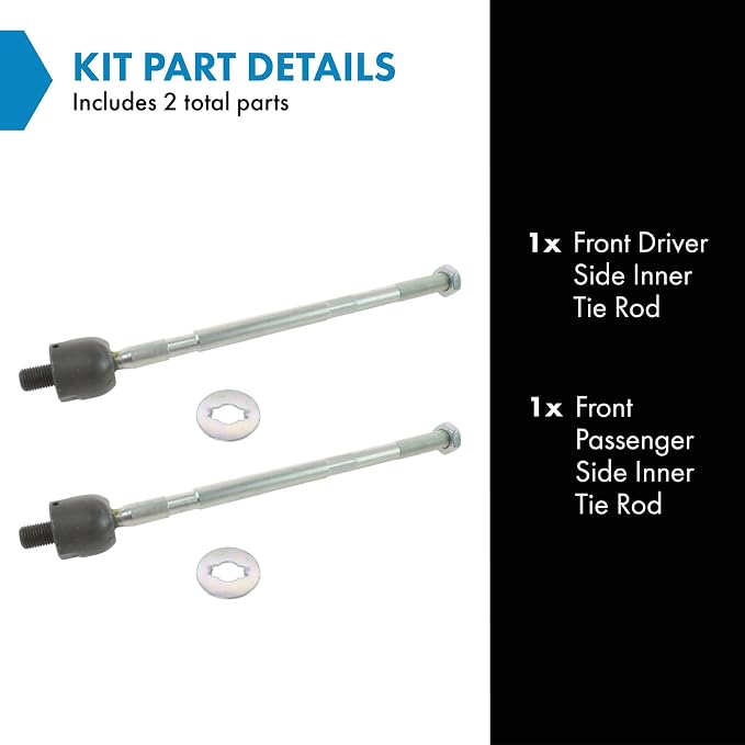 TRQ Front Inner Tie Rod Set 2 Piece Compatible with 1998-2002 Subaru Forester 97-01 Impreza