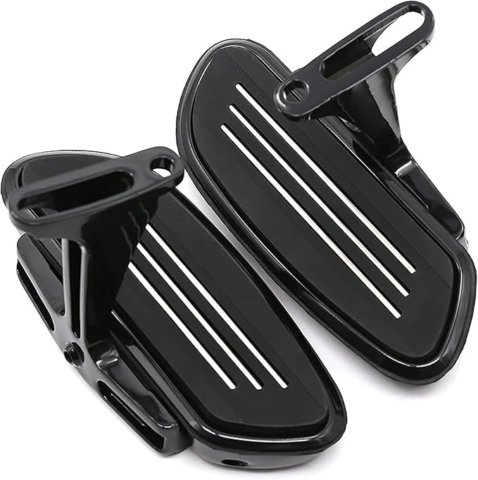 Motorcycle Passenger Floorboard Streamliner Footboard with Mount Bracket Kit Fit for Harley Touring Road Glide Street Glide Road King Electra Glide 1993-2025 (Black)