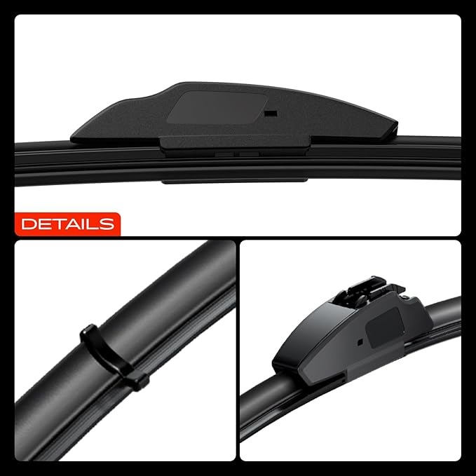 A-Premium 24"/19"/12" Windshield Wiper Blades Compatible with Nissan Armada 2017-2024 - Front Rear Wipers Blade Set for Hook/RL3 Arm Connector, with Wear Indicator & Towel (Pack of 3)